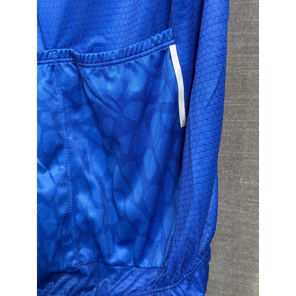 4ucycling Mens Short Sleeve Cycling Jersey Blue Geometric Animal Print Large NWT - Picture 7 of 8